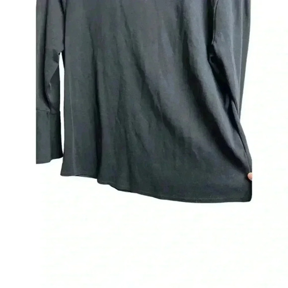 J Crew Mercantile‎ Black Women's Blouse Basic Round Neck Flounce Sleeves Medium - Picture 4 of 6